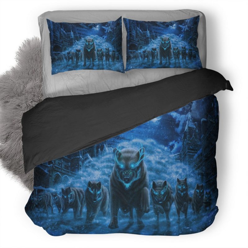Magical Forest Wolves M4 Duvet Cover and Pillowcase Set Bedding Set Magical Forest Wolves M4 Duvet Cover and Pillowcase Set Bedding Set
