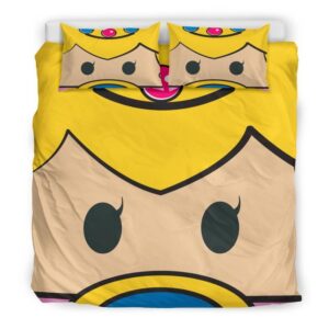 Mario Cute Face Duvet Cover and Pillowcase Set Bedding Set