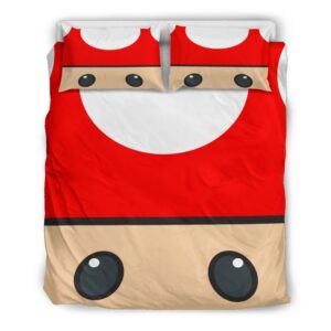 Mario Red And White Duvet Cover and Pillowcase Set Bedding Set