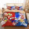 Mario Sonic Duvet Cover and Pillowcase Set Bedding Set