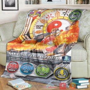 Mighty Morphin Mega Tiger Zord Power Ranger Custom Soft Blanket