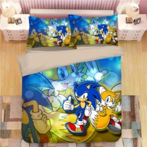 Miles Tails Prower Sonic The Hedgehog Game Duver Duvet Cover and Pillowcase Set Bedding Set
