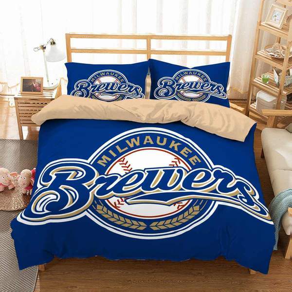 Milwaukee Brewers 2 Duvet Cover and Pillowcase Set Bedding Set Milwaukee Brewers 2 Duvet Cover and Pillowcase Set Bedding Set