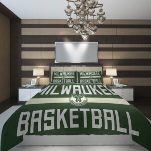 Milwaukee Bucks NBA Basketball ize Duvet Cover and Pillowcase Set Bedding Set scaled 1