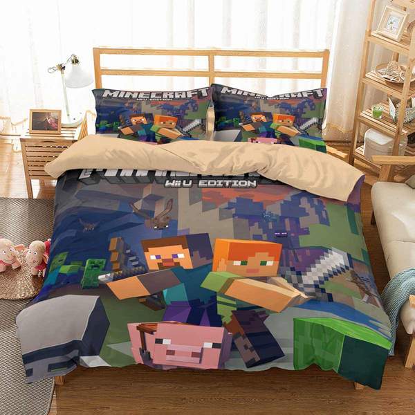 Minecraft Duvet Cover and Pillowcase Set Bedding Set 595 Minecraft Duvet Cover and Pillowcase Set Bedding Set 595