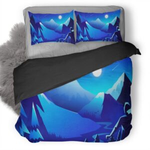 Mountain Scenery Minimal K1 Duvet Cover and Pillowcase Set Bedding Set