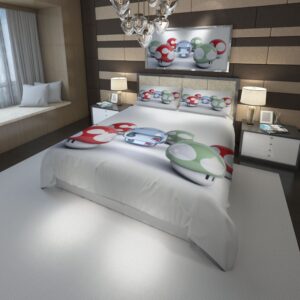 Mushroom Super Mario Duvet Cover and Pillowcase Set Bedding Set scaled 1