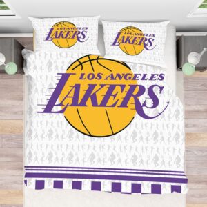 NBA Los Angeles Lakers Duvet Cover and Pillowcase Set Bedding Set