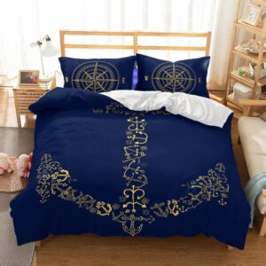 Natural Scenery ShipS Anchor Printed s Christmas Duvet Cover and Pillowcase Set Bedding Set