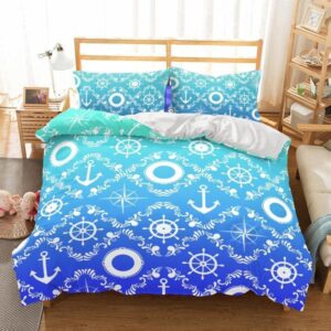 Natural Scenery ShipS Anchor s Duvet Cover and Pillowcase Set Bedding Set