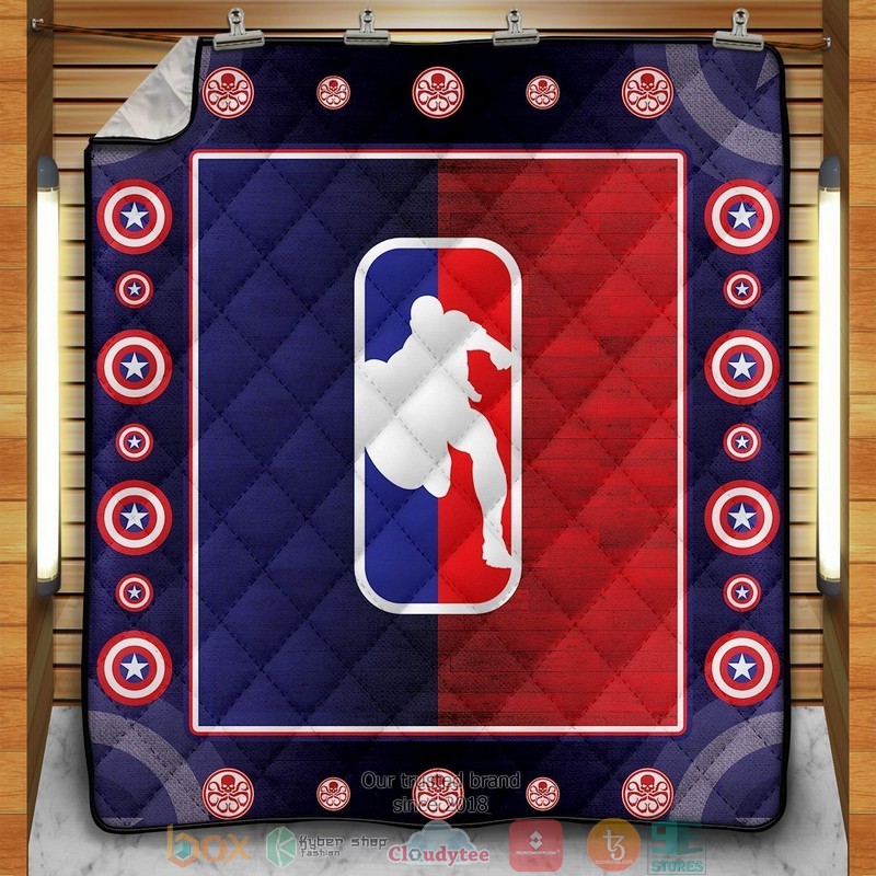 Nba Captain America Quilt Blanket Nba Captain America Quilt Blanket
