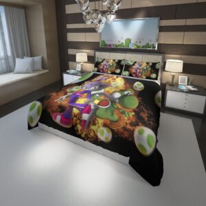 Nintendo Sonic the Hedgehog Super Mario video games Yoshi Duver Duvet Cover and Pillowcase Set Bedding Set scaled 1