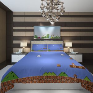 Nintendo retro games Super Mario video games 2 Duvet Cover and Pillowcase Set Bedding Set scaled 1