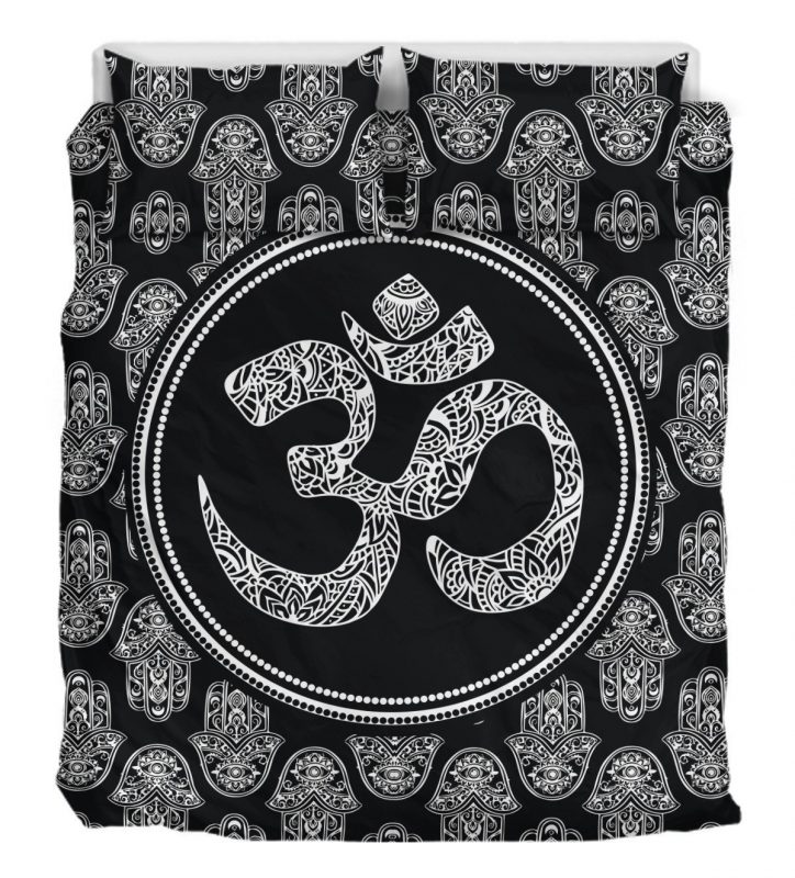Om And Hamsa Duver Duvet Cover and Pillowcase Set Bedding Set Om And Hamsa Duver Duvet Cover and Pillowcase Set Bedding Set