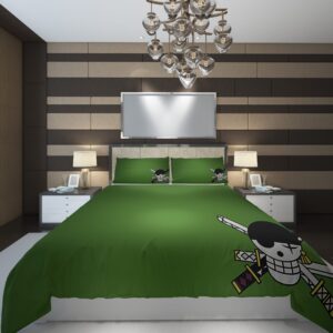 One Piece Logo Zoro Duvet Cover and Pillowcase Set Bedding Set scaled 1