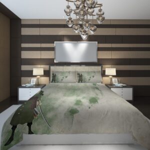 One Piece Minimal Zoro Duvet Cover and Pillowcase Set Bedding Set scaled 1