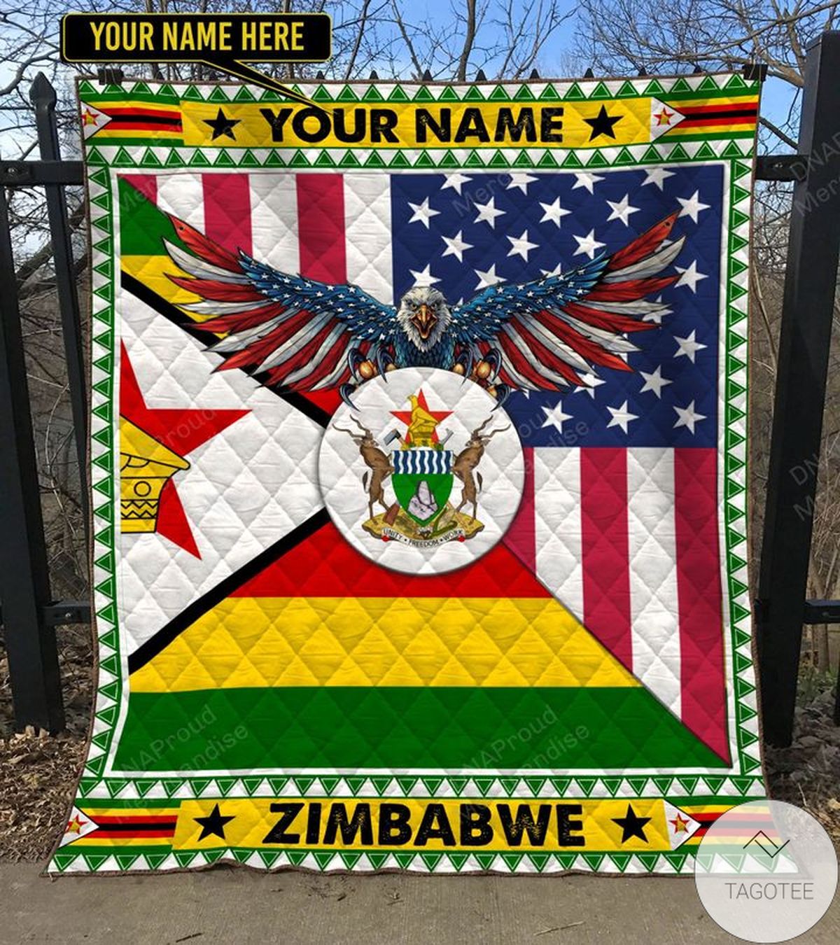 Personalized America Zimbabwe Blanket Quilt Personalized America Zimbabwe Blanket Quilt