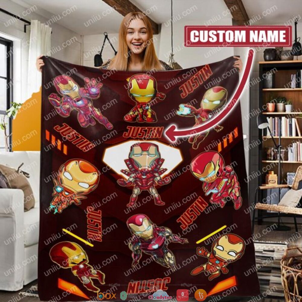 Personalized Iron Man Custom Blanket Personalized Iron Man Custom Blanket