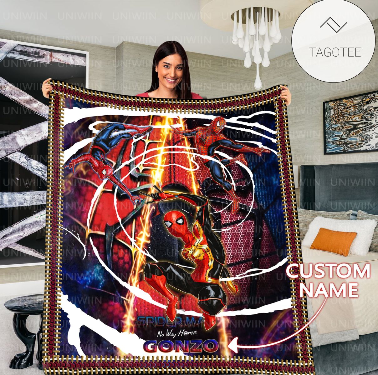 Personalized No Way Home Spiderman Blanket Tagotee Personalized No Way Home Spiderman Blanket Tagotee