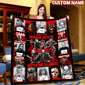 Personalized This Is My Horror Movie Watching Custom Name Blanket 5