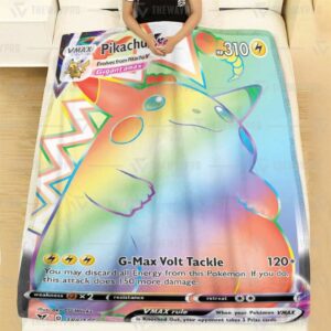 Pikachu Vmax Rainbow Pokemon Blanket