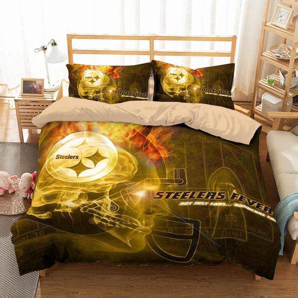 Pittsburgh Steelers Duvet Cover and Pillowcase Set Bedding Set 514 Pittsburgh Steelers Duvet Cover and Pillowcase Set Bedding Set 514