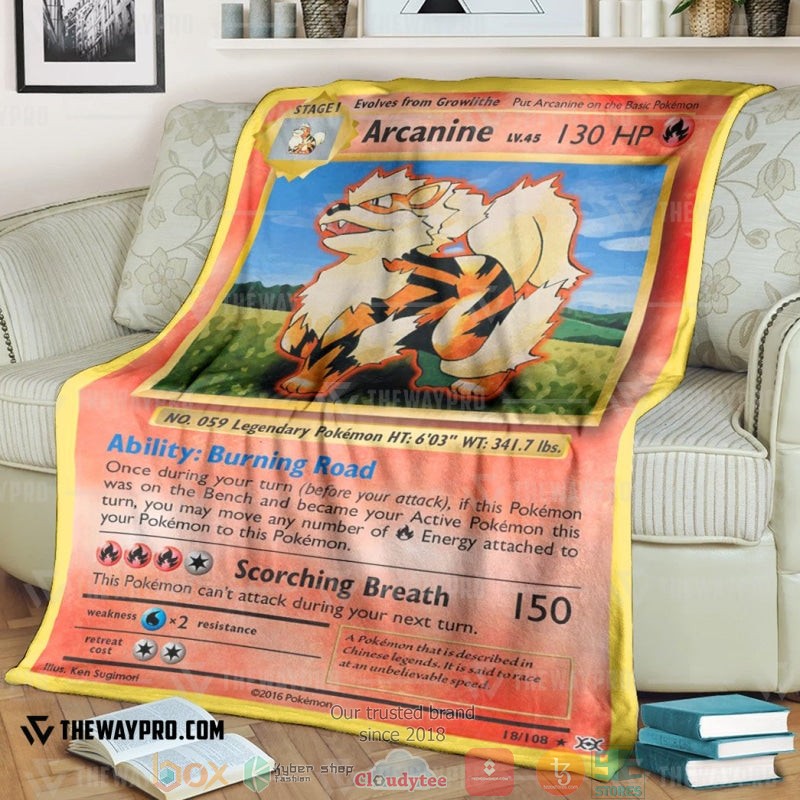 Pokemon Arcanine Evolutions Soft Blanket Pokemon Arcanine Evolutions Soft Blanket