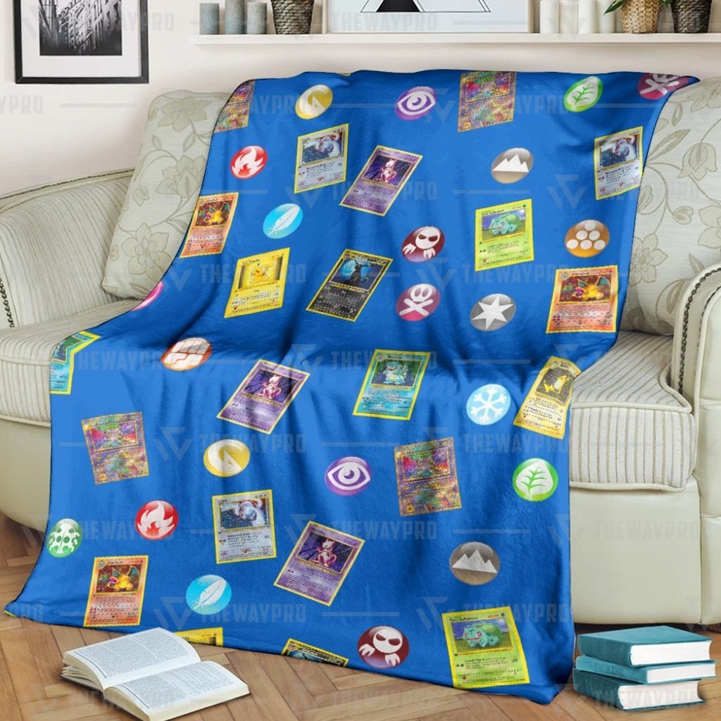 Pokemon Cards And Elements Blanket Pokemon Cards And Elements Blanket