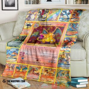 Pokemon Charizard Cards Soft Blanket