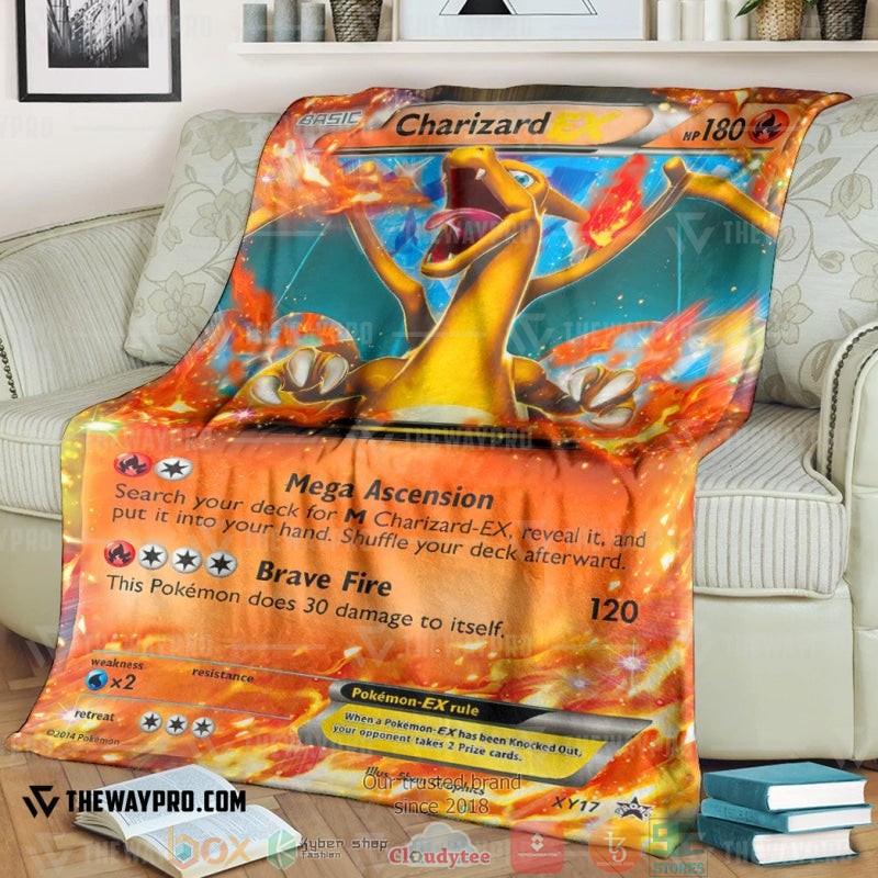 Pokemon Charizard Ex Xy Promos 2 Soft Blanket Pokemon Charizard Ex Xy Promos 2 Soft Blanket