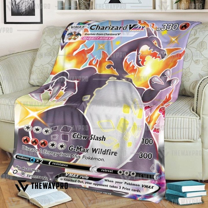 Pokemon Charizard Vmax Shining Fates Bedding Set And Quilt Blanket Pokemon Charizard Vmax Shining Fates Bedding Set And Quilt Blanket