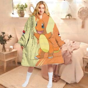 Pokemon Charmander Fleece Hoodie Blanket