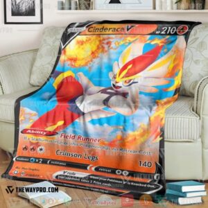 Pokemon Cinderace V Shining Fates Soft Blanket 4