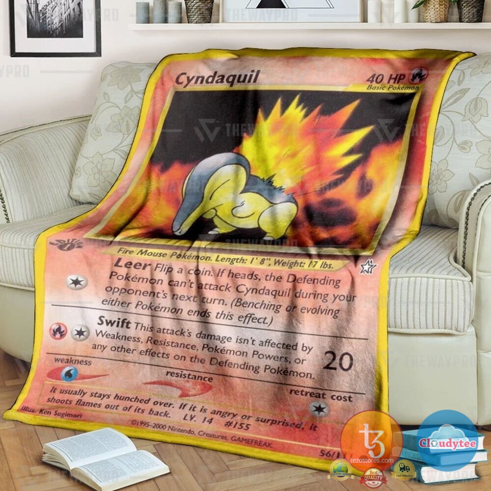 Pokemon Cyndaquil 1St Edition Leer Blanket Pokemon Cyndaquil 1St Edition Leer Blanket