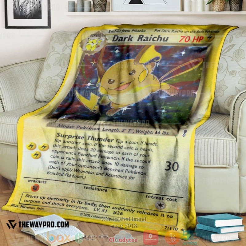 Pokemon Dark Raichu Legendary Collection Soft Blanket Pokemon Dark Raichu Legendary Collection Soft Blanket