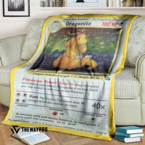 Pokemon Dragonite Holo 1St Edition Bedding Set And Quilt Blanket