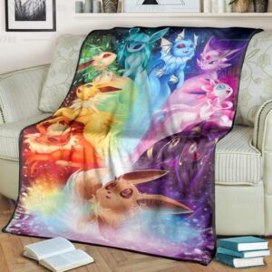 Pokemon Eevee Rainbow Soft Blanket