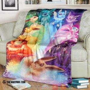Pokemon Eevee Rainbow Soft Blanket 4