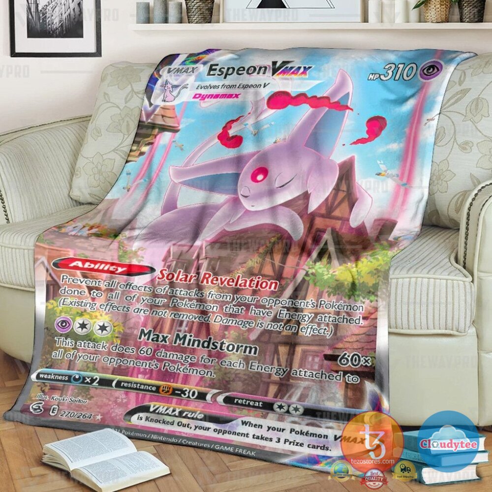 Pokemon Espeon Vmax Fusion Strike Blanket Pokemon Espeon Vmax Fusion Strike Blanket