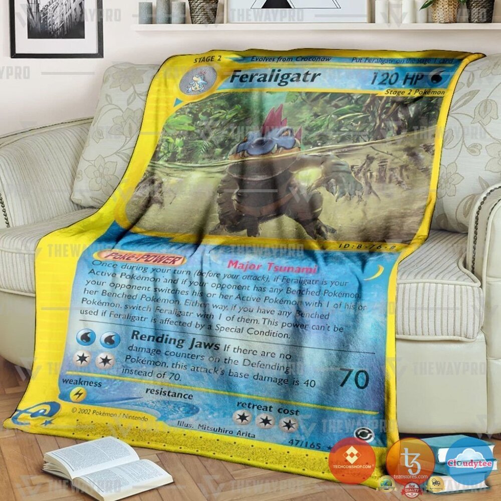 Pokemon Feraligatr Expedition Blanket Pokemon Feraligatr Expedition Blanket
