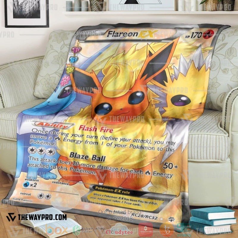 Pokemon Flareon Ex Generations Soft Blanket Pokemon Flareon Ex Generations Soft Blanket