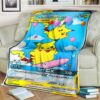 Pokemon Flying And Surfing Pikachu Tag Team Gx Blanket