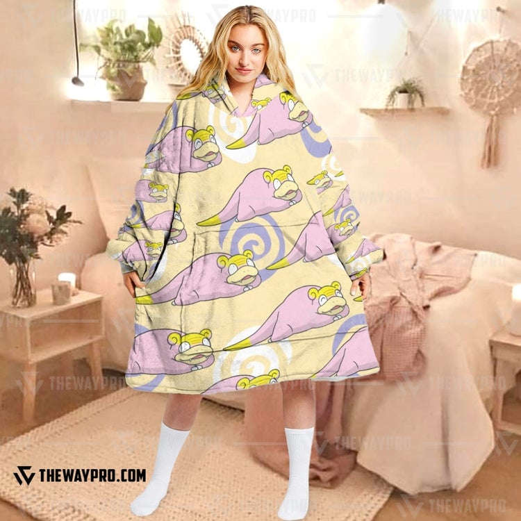 Pokemon Galarian Slowpoke Fleece Hoodie Blanket Pokemon Galarian Slowpoke Fleece Hoodie Blanket