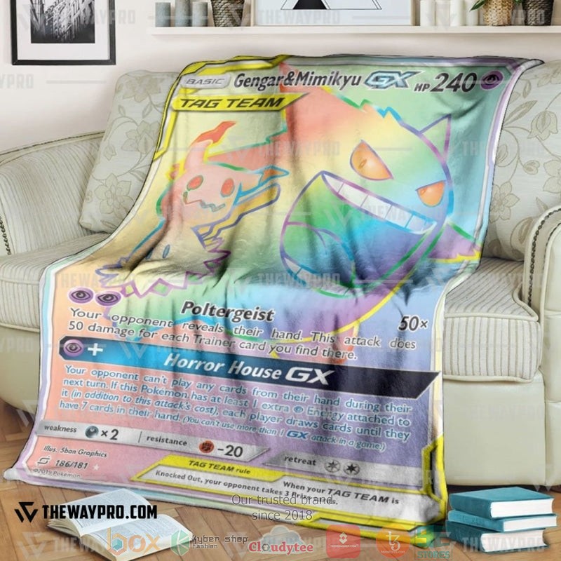 Pokemon Gengar And Mimikyu Gx Soft Blanket Pokemon Gengar And Mimikyu Gx Soft Blanket