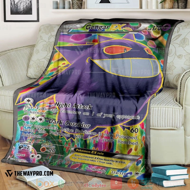 Pokemon Gengar Ex Phantom Forces Night Attack Soft Blanket Pokemon Gengar Ex Phantom Forces Night Attack Soft Blanket
