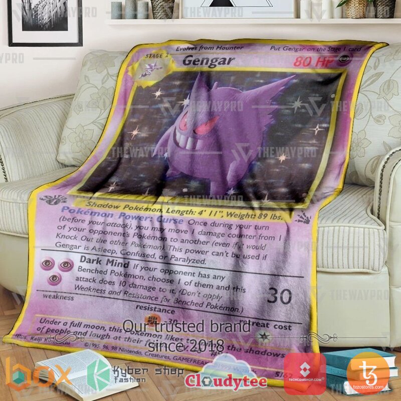 Pokemon Gengar Holo 1St Edition Blanket 3 Pokemon Gengar Holo 1St Edition Blanket 3