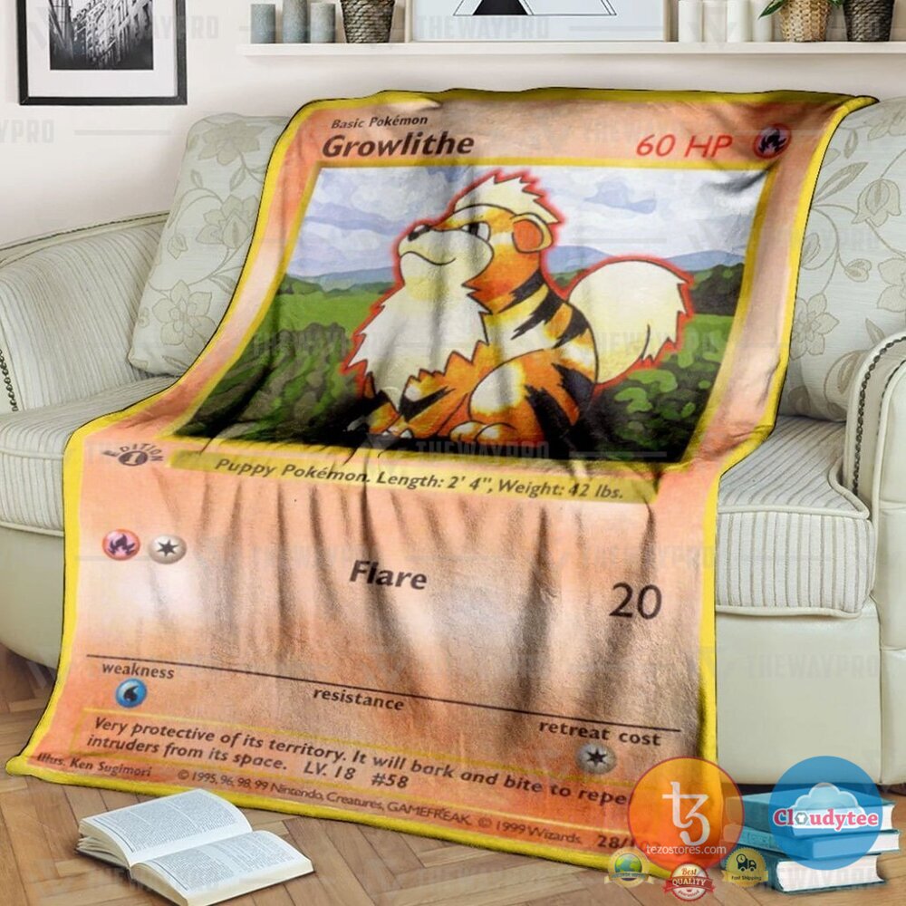 Pokemon Growlithe 1St Edition Blanket Pokemon Growlithe 1St Edition Blanket