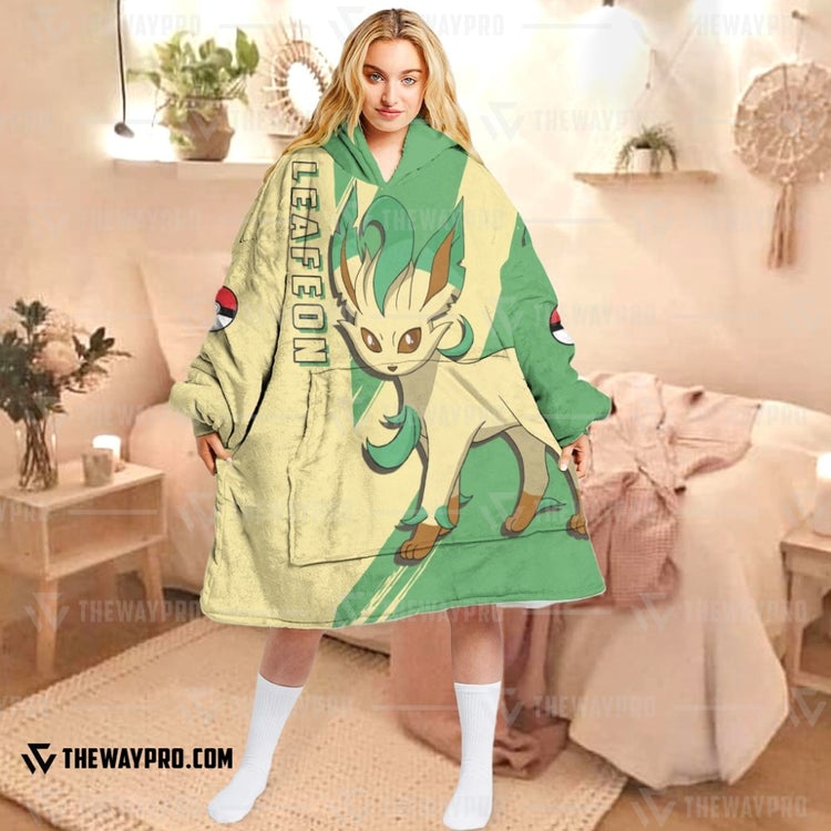 Pokemon Leafeon Fleece Hoodie Blanket Pokemon Leafeon Fleece Hoodie Blanket