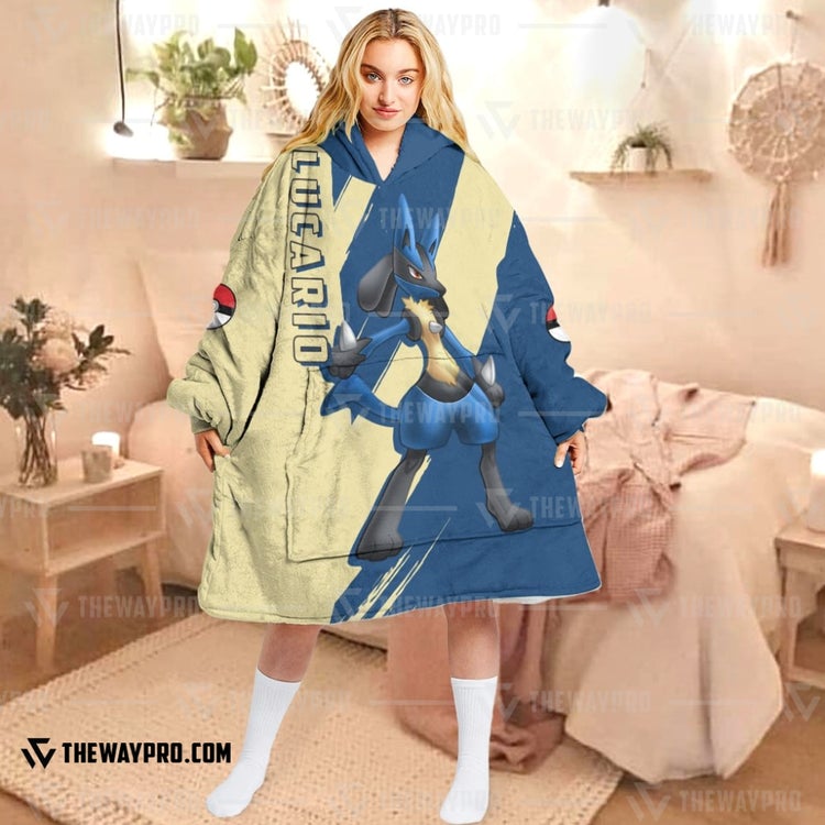 Pokemon Lucario Fleece Hoodie Blanket Pokemon Lucario Fleece Hoodie Blanket
