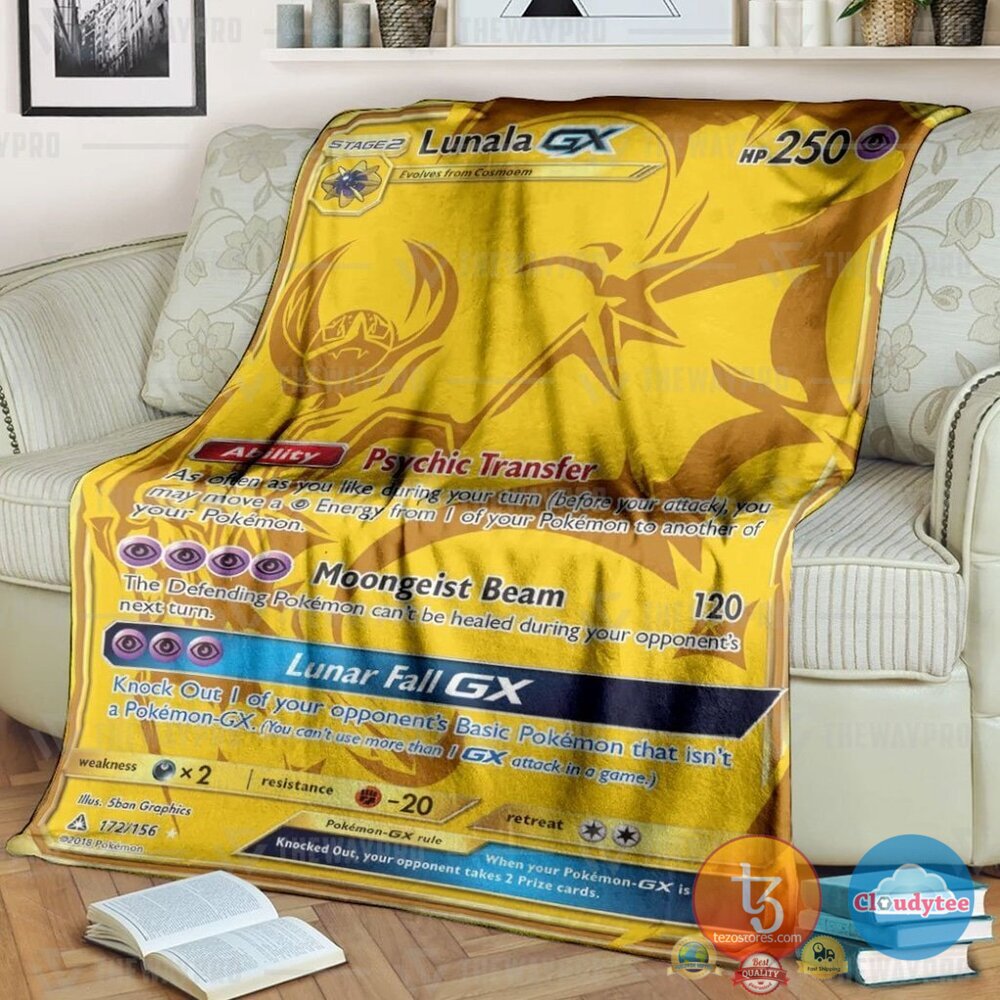 Pokemon Lunala Gx Ultra Prism Blanket Pokemon Lunala Gx Ultra Prism Blanket